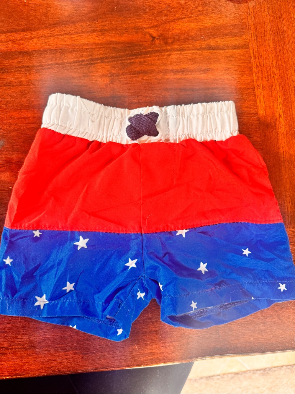 Andy & Evan Red and Blue Star Panel Swim Shorts